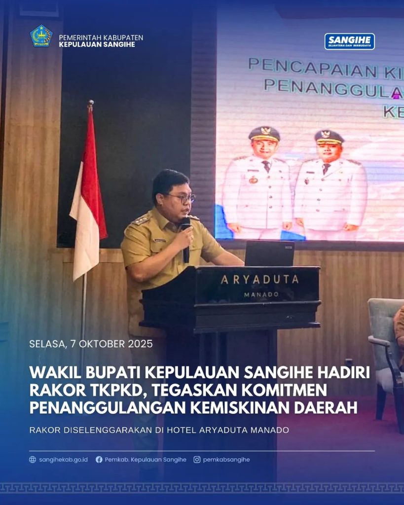 Wakil Bupati Kepulauan Sangihe hadiri Rakor TKPKD, tegaskan Komitmen Penanggulangan Kemiskinan Daerah