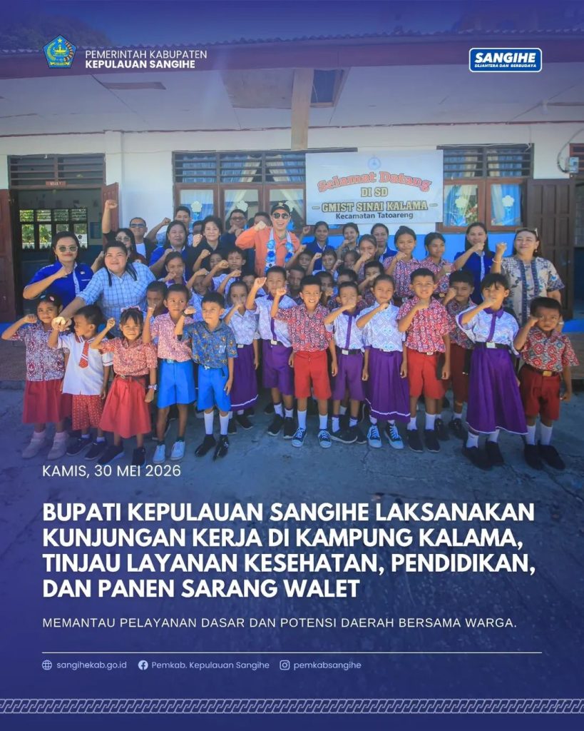 Bupati Kepulauan Sangihe laksanakan Kunjungan Kerja di Kampung Kalama, Tinjau Pelayanan Kesehatan, Pendidikan dan Panen Sarang Walet