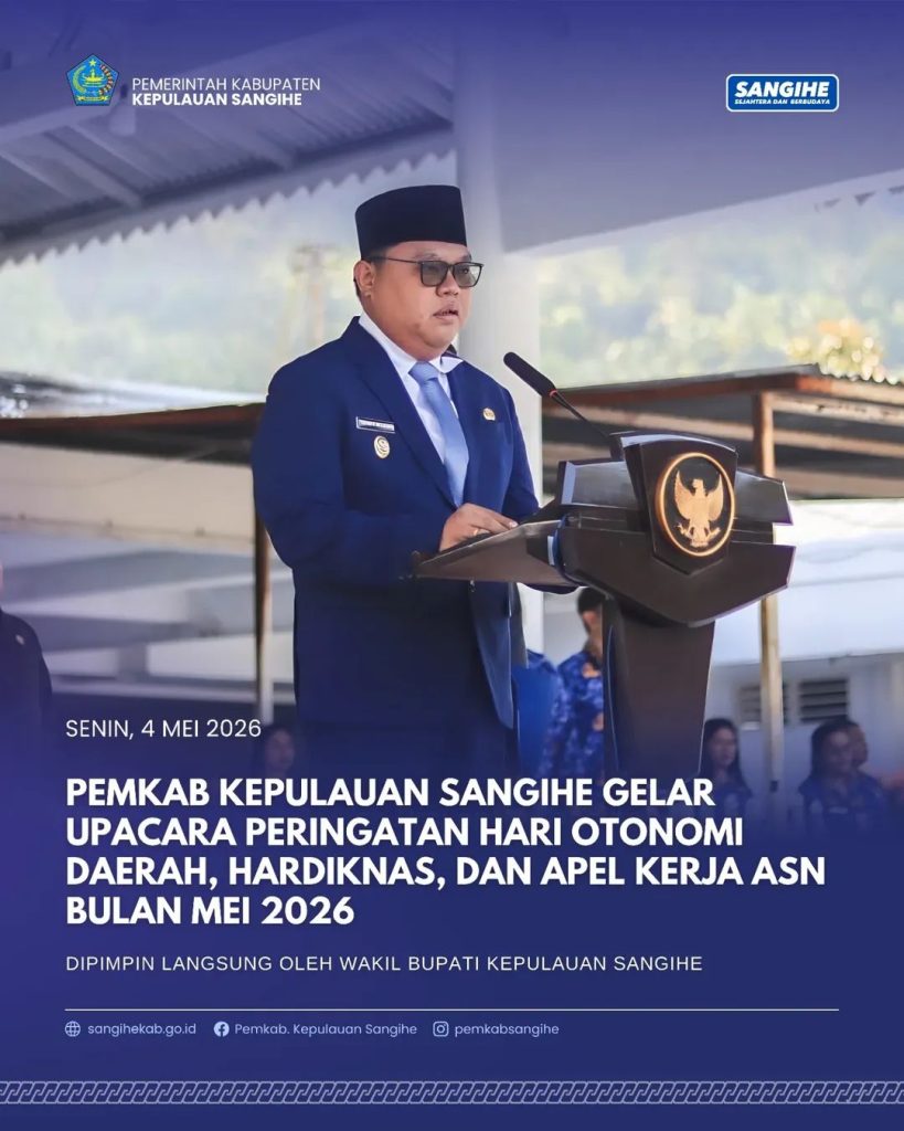 Pemkab Kepulauan Sangihe Gelar Upacara Anak Peringatan Otonomi Daerah, Hardiknas dan Apel Kerja ASN Bulan Mei 2026