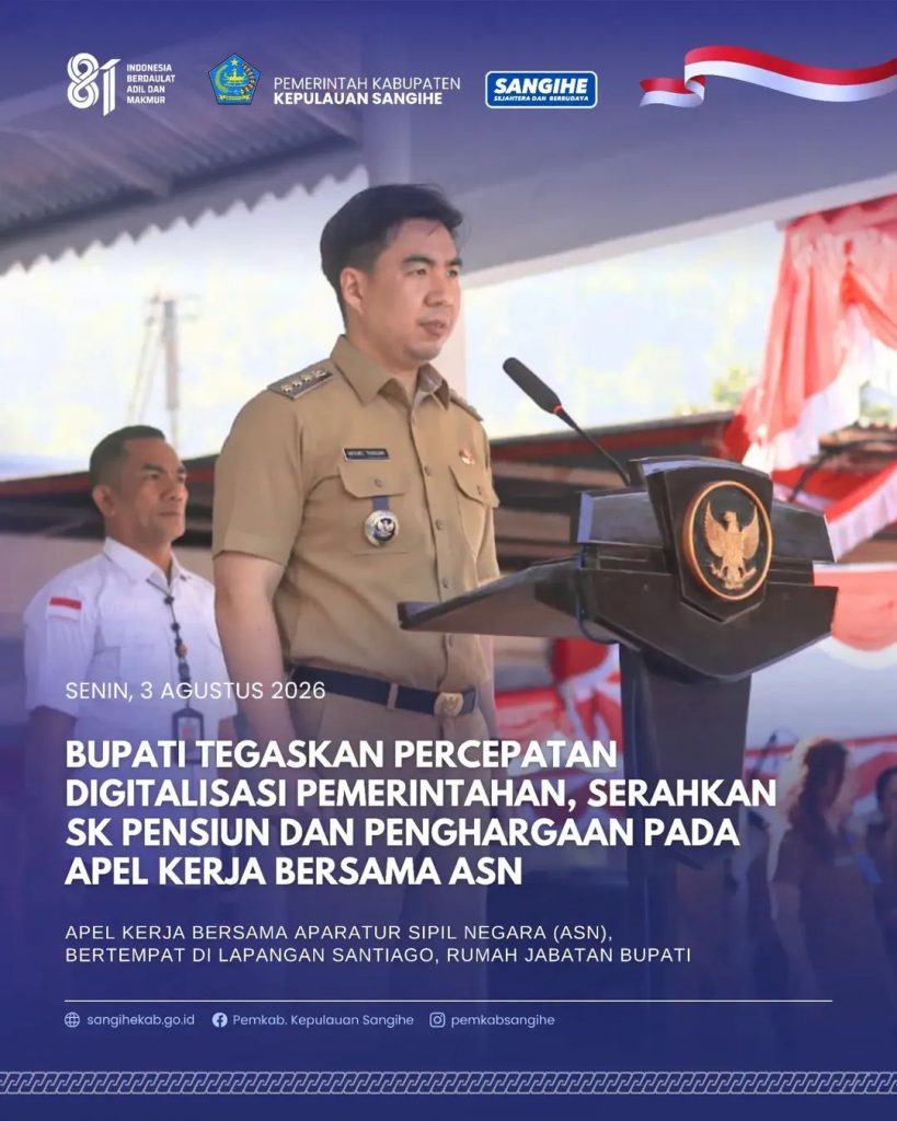 Bupati tegaskan percepatan digitalisasi Pemerintahan, serahkan SK Pensiun dan Penghargaan pada Apel kerja bersama ASN